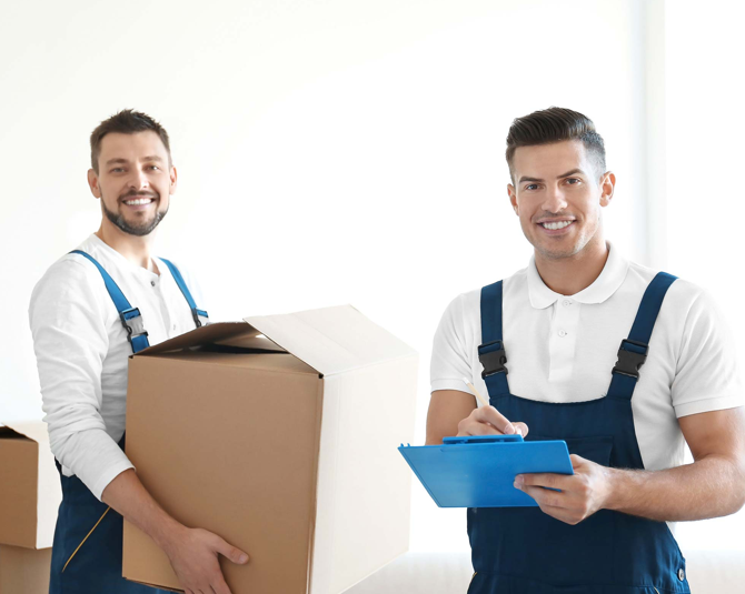 Super Easy Storage employees moving boxes